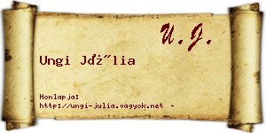 Ungi Júlia névjegykártya