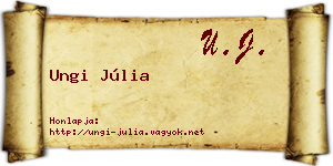 Ungi Júlia névjegykártya